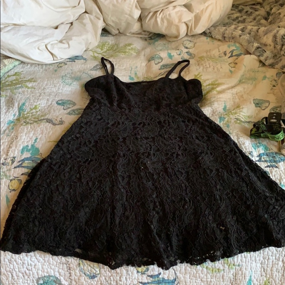 Black lace cocktail dress